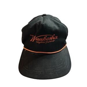 Vintage Waukesha Engine Power Snapback Hat USA 7 1/8–7 5/8  Black Rope DadCap
